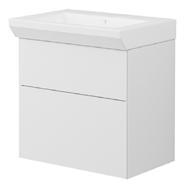 Kommod INR WC/DUSCH Lysan 55 vit porslinstvättställ, underskåp med två lådor.