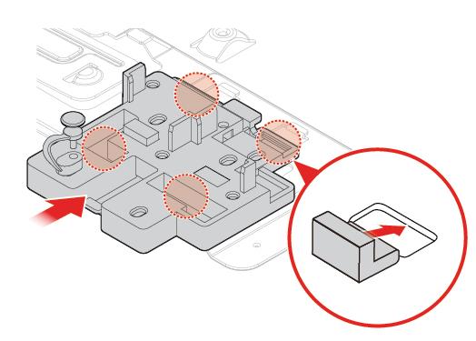Bild 76. Installera M.2 SSD-hållaren 7. Vrid enhetsmodulen nedåt och sätt tillbaka alla borttagna delar. Slutför bytet enligt anvisningarna i Slutföra bytet av delar på sidan 60.