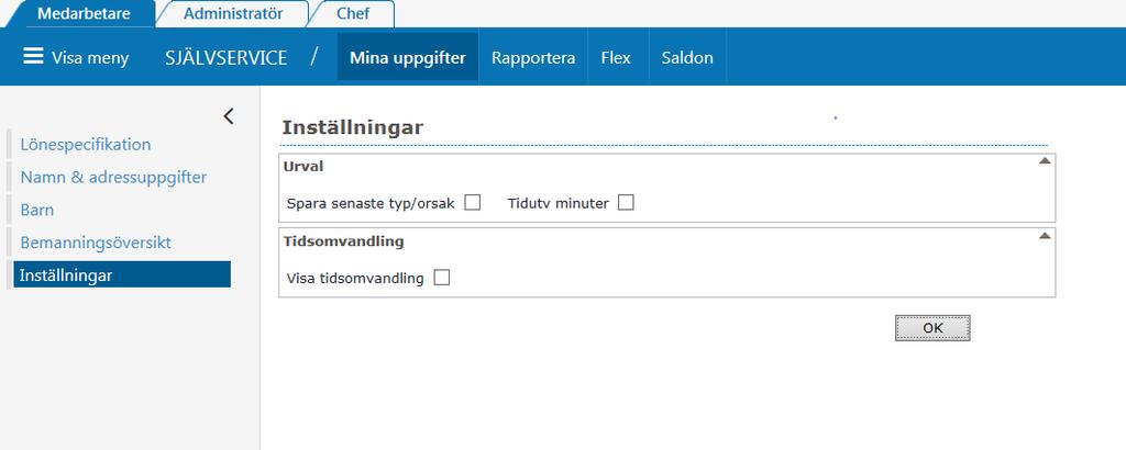 Inställningar Under inställningar kan du göra de