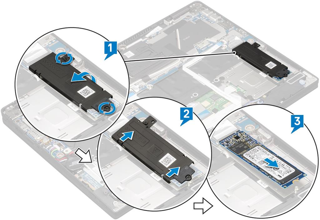 PCIe Solid State-hårddisk (SSD) Ta bort PCIe SSD-kortet 1 Följ anvisningarna i Innan du arbetar inuti datorn.
