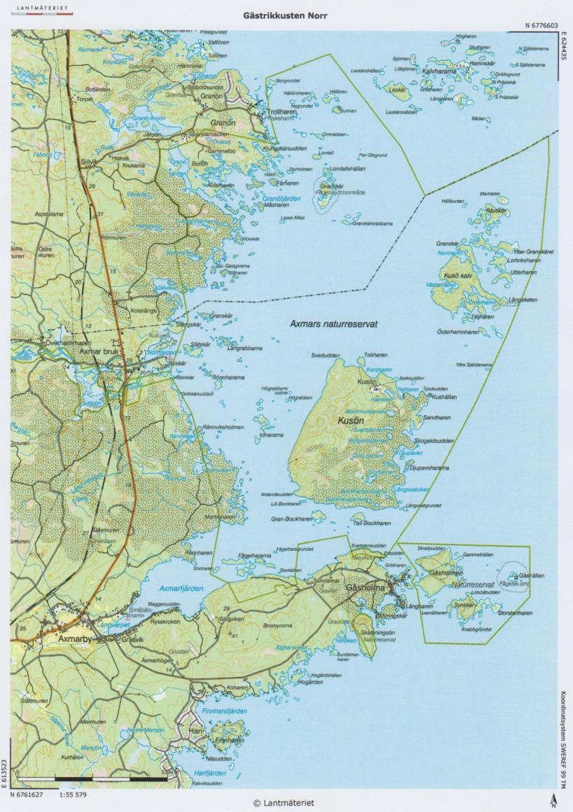 Gästrikekusten Blad 1 Norr 1 Kusön fiskeläge GPS 61.041999 17.