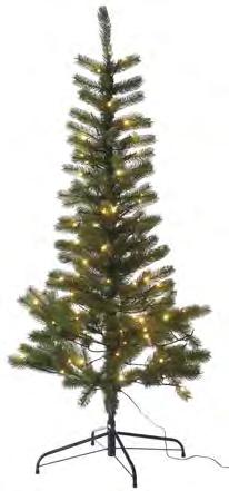 Färdigmonterad belysning. Varmvita -lampor, ej utbytbara, parallellkopplade. Genomskinlig eller svart sladd. CRISTMAS TREE Lush plastic Christmas tree in white or green.