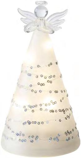 GLASÄNGEL Bordsdekoration i glas, kan användas t.ex. som juldekoration eller gåva. Varmvita -lampor, ej utbytbara.