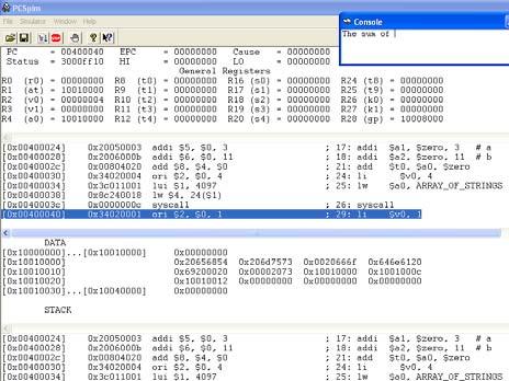 Etiketten ARRAY_OF_STRINGS har adress 0x10010018 På denna plats lagras adressen till STR_1 array_of_strings (text segment part one) text globl main Just for fun, get the address of label