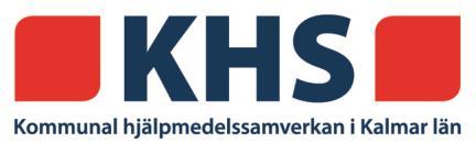 2016-03-11 Komponenthantering i websesam KHS (Kommunal hjälpmedelssamverkan i Kalmar län) Franska vägen 10 393 56 Kalmar Tel