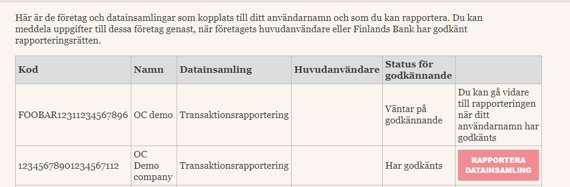 9 (13) Bild 8 På skärmen syns den datainsamling för vilken behörighet sökts. Obs!