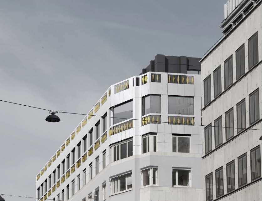 SID 6 (11) Föreslagna förändringar Föreslagen påbyggnad sedd söderifrån från Norrlandsgatan samt från korsningen Norrlandsgatan/ Mäster Samuelsgatan.