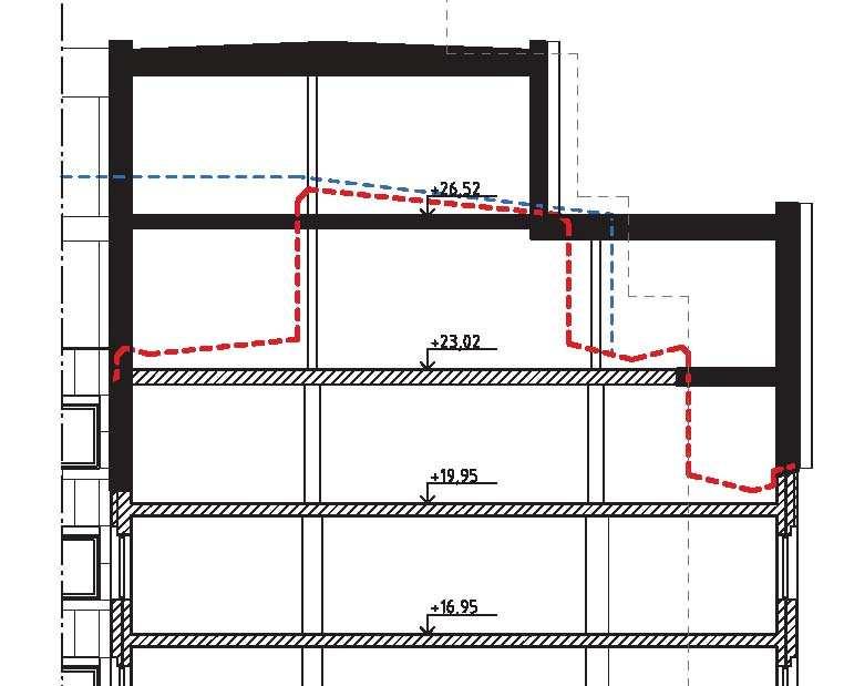 SID 7 (11) Befintlig bebyggelse sedd från Norrmalmstorg utan (som det ser ut idag) och med föreslagen påbyggnad. Bild: General Architecture. Mot Norrlandsgatan blir påbyggnaden lite mer påtaglig, bl.