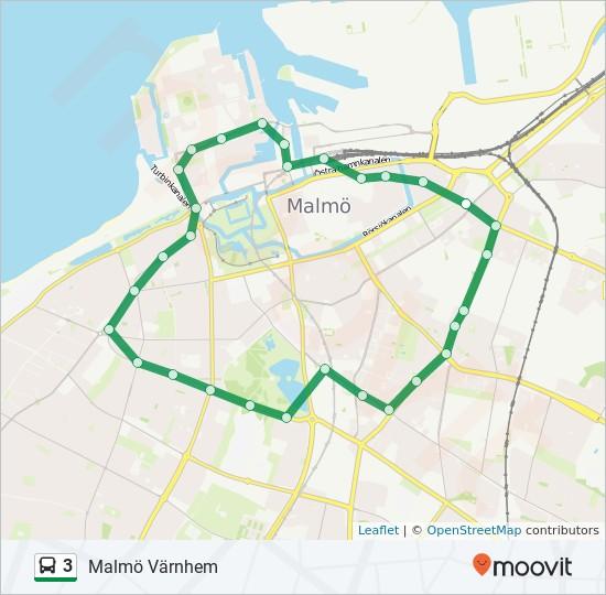 Riktning: Malmö Värnhem 31 stopp Malmö Värnhem Värnhemstorget, Malmö Malmö Slussen Östra Förstadsgatan 15, Malmö Malmö Drottningtorget Drottningtorget 6, Malmö Malmö Caroli Östergatan 11A, Malmö