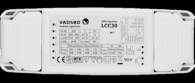 LCC30 Kombinerat driftsdon och dimmer för drift av konstantströms- och konstantspännings-led från 1-30W.