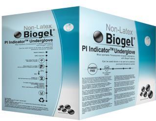 Biogel Pl Indikator System Dubbelpackad, steril Mölnlycke Healthcare Dubbelpackade puderfria handskar med blå