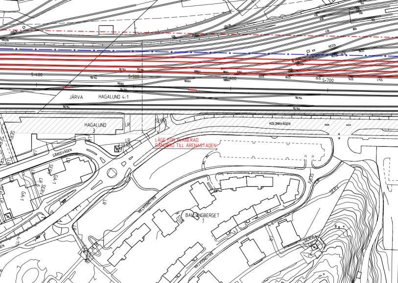 Figur 6 Strategisk spårstudie Stockholm C-Ulriksdal På godstågen transporteras farligt gods.