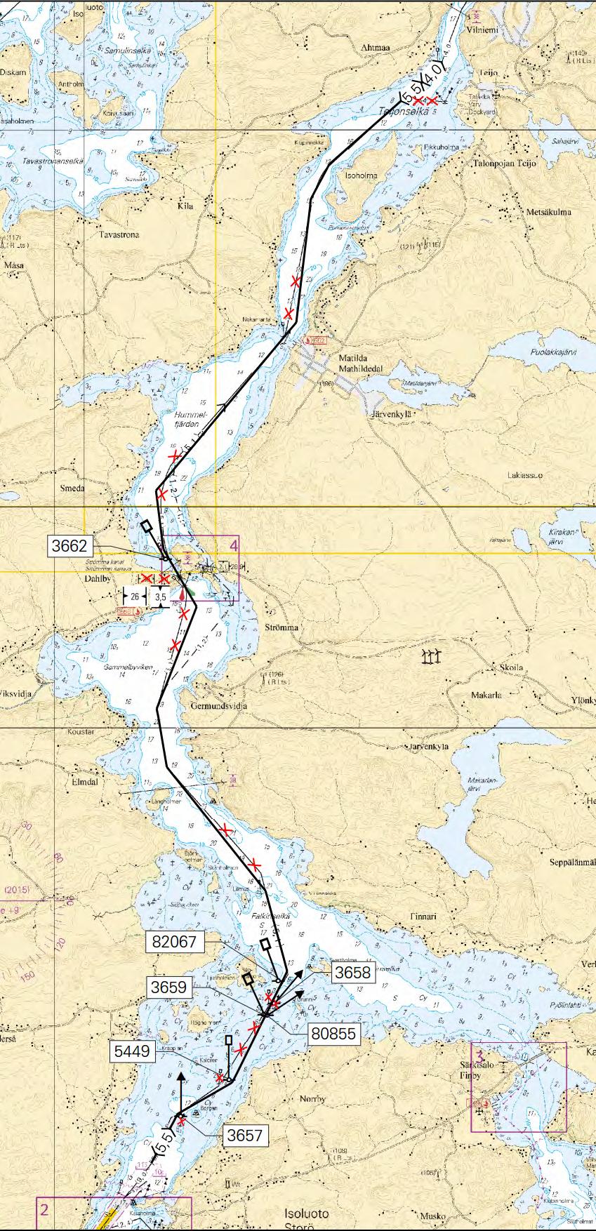 8 32-2016 Paikka Position Position: 60 11 N 22 51 E Ei merikartan mittakaavassa - Inte i sjökortets skala - Not to scale of chart (FTA, Turku/Åbo