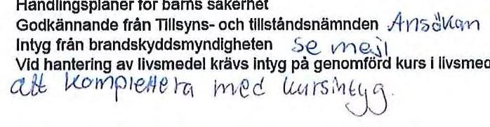 krävs Intyg på genomförd kurs I llvsmedelshyglen och egenkontroll KoYWh'l<l 0 ajj ko-iyip 1e11 e n, llyve c lli1 rs 1'-i(jj.