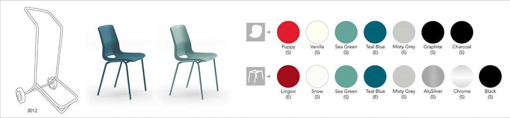 RBM Ana Stolskal i plast (polypropylen) i flera färger. För färger och material se nedan. Se även sista sidorna i prislistan för fullständig matris - RBM Chair Colours & Materials.