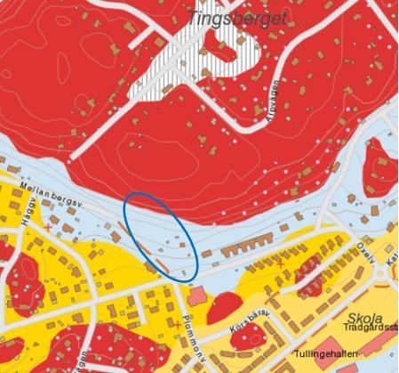 Figur 2. Jordartskarta med ungefärlig placering av utredningsområdet markerat i blått (SGU, 2019a).