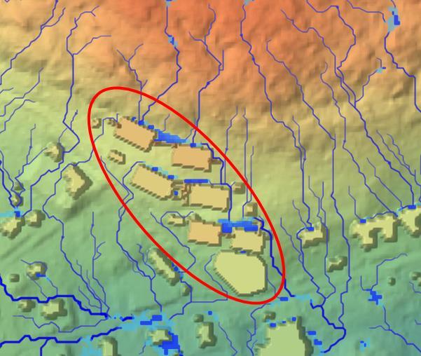 2.2 ÖVERSVÄMNINGSRISKER Som nämnt ovan varierar topografin stort i området med en brant lutning i sydlig riktning.