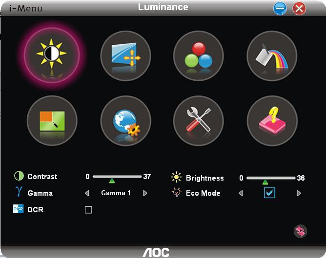 i-menu Välkommen till "i-menu"-programvaran från AOC.