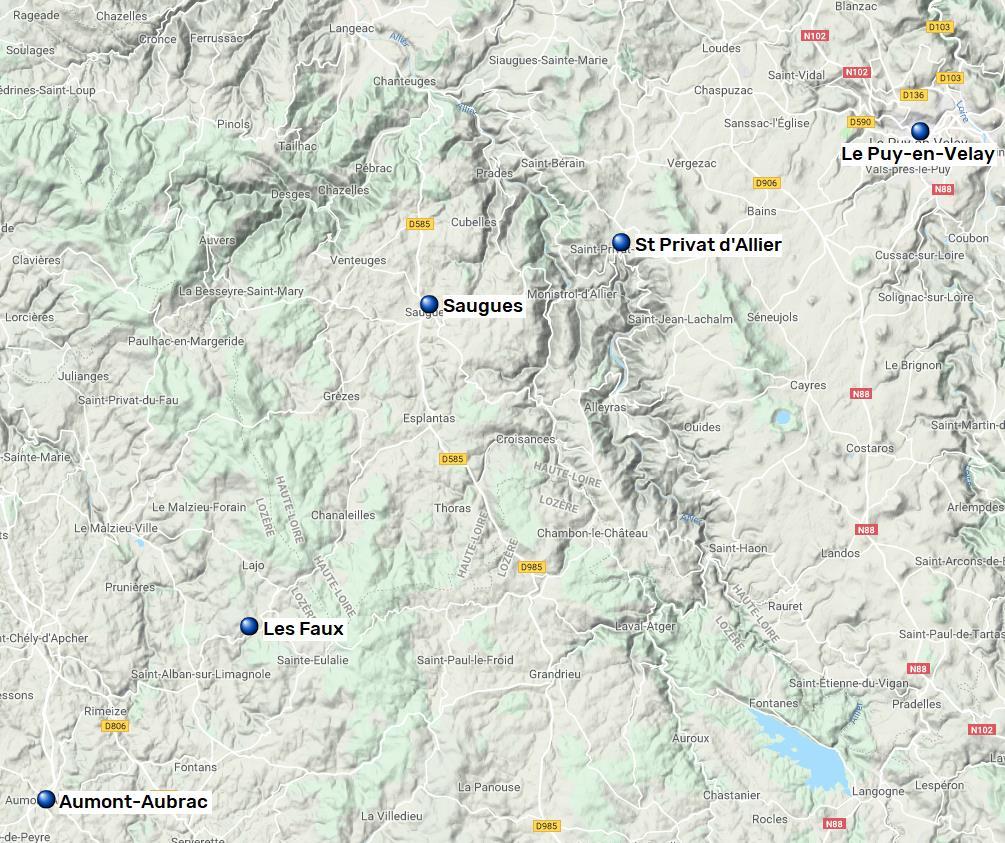 Via Podiensis, Le Puy-en-Velay Aumont-Aubrac, 5 nätter 6(6) Via Podiensis Via Podiensis är den mest populära av de franska leder som så småningom leder till Santiago de Compostela.