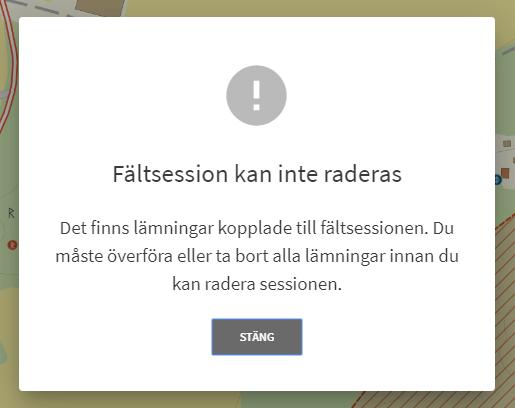 5.4 Ta bort geometri Vill du ta bort en geometri kan du trycka på den i kartan och välja att ta bort den via menyvalen som visas.