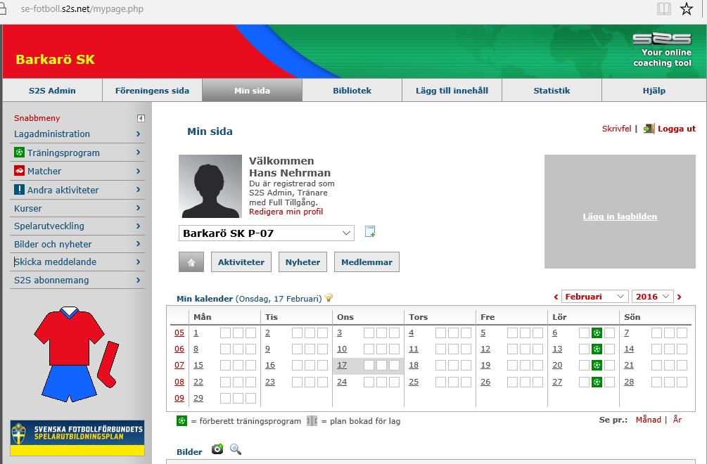 1. Logga in i S2S Syftet med dokumentet är att beskriva de vanligaste och mest användbara funktionerna i S2S. 1.1 Webbadress Surfa till https://se-fotboll.s2s.net/home/ 1.