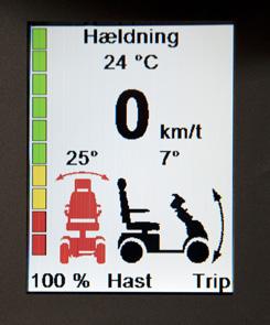 Lutningslarm, sidled Om inställda värden överskrids blinkar symbolen och ljudsignalen tutar, om denna parameter