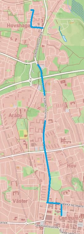 Hovshaga Centrum Från Björnbärsvägen 207 till Storgatan