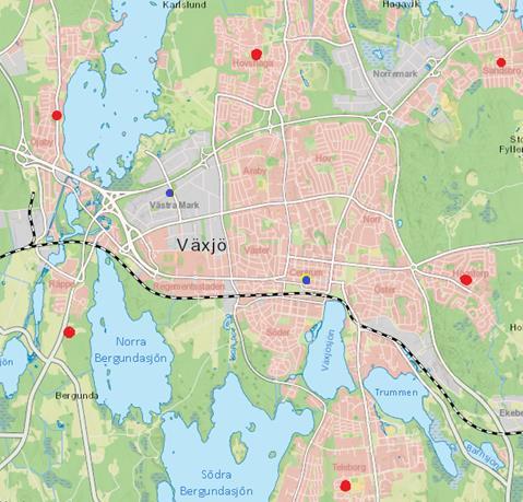 Introduktion Bakgrund - Syfte Syftet med restidsstudien är att under rusningstrafik, definierad av Växjö kommun mellan kl.07.15 och kl.08.30, undersöka tidsdifferensen mellan bil och cykel.