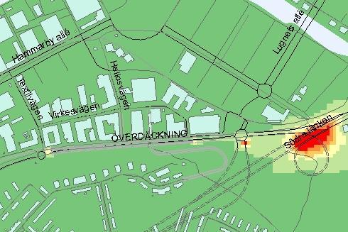 I Figur 3 visas beräknat årsmedelvärde av partiklar, PM10 år 2030. 10-15 µg/m 3 15-20 µg/m 3 20-25 µg/m 3 25-30 µg/m 3 30-40 µg/m 3 > 40 µg/m 3 Figur 3.