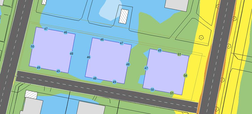 5 RESULTAT 5.1 TRAFIKBULLER Figur 3 redovisar den sammanslagna ljudnivån från väg- och järnvägstrafik för prognosår 2040. Figur 3. Utklipp från AK01.