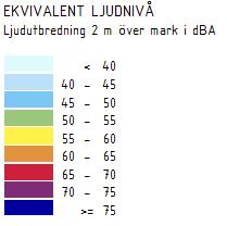 Det här innebär att de planerade bostäderna kan utformas fritt utan krav på kompensationsåtgärder. Den maximala ljudnivån visas i figur 4.