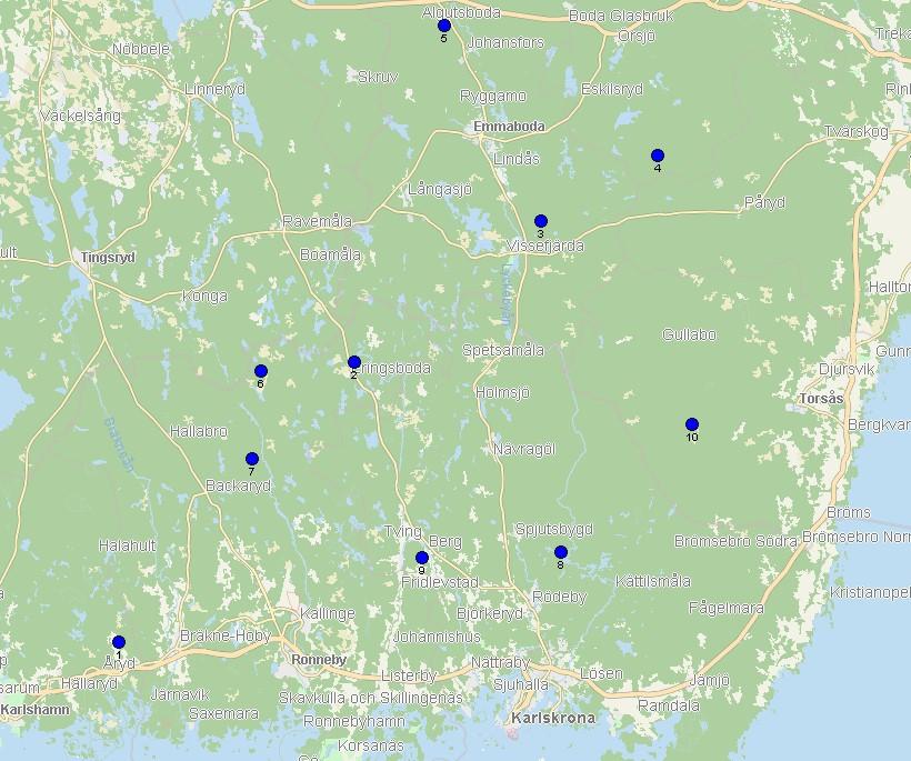 Lantbruksfastigheter Datum: 219--11 Karta Köpinformation # Kommun Fastighet Typkod Areal-ha Kr/areal-ha Taxv SKV% JBRV% BOV% Övrig% Pris Köpedatum K/T 1 Karlshamn TÖRNERYD 5:4 12 26 18185 28 41 2 6