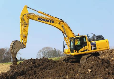 Säkerhet först Optimal arbetsplatssäkerhet Säkerhetsfunktionerna i Komatsu PC360LC/NLC-11 uppfyller alla de