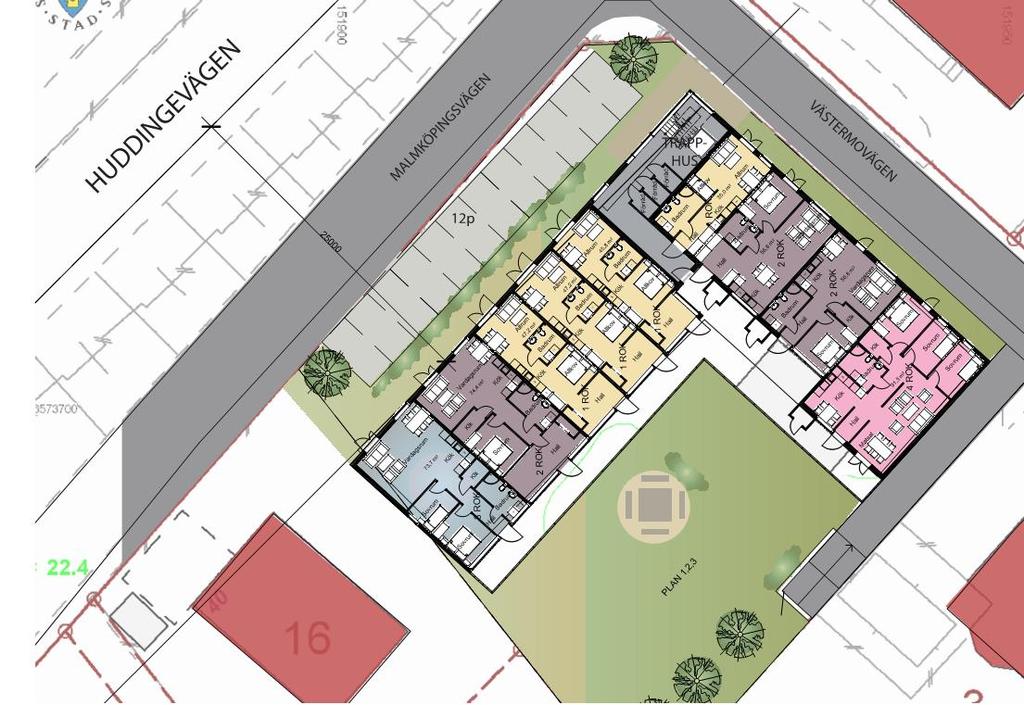 13 (47) Figur 4. Exempel planerad byggnad 3.2 Skyddsobjekt I analysen utgörs skyddsobjektet av den planerade byggnaden samt de människor som vistas inom det aktuella området.