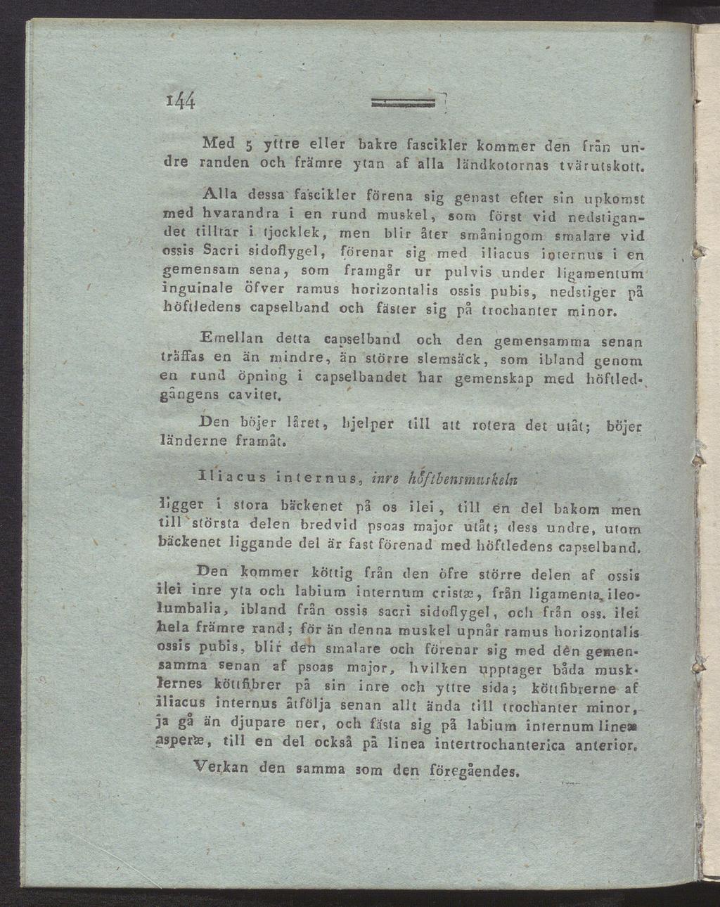 i44 ==; Med 5 yttre eller bakre fascikler kommer den från un dre randen och främre ytan af alla ländkotornas tvärutskott.