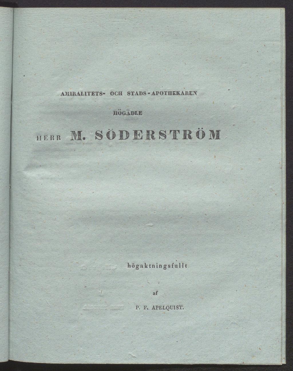 AMIRALITETS- OCH STADS - APOTHEKAREN