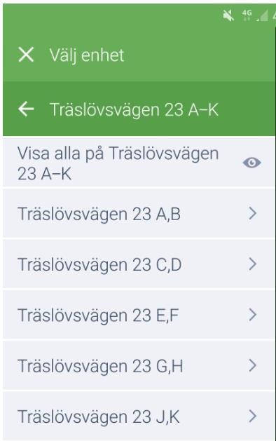 Byta enhet Telefonen innehåller ofta mer än en enhet, exempelvis har telefonerna på ett SäBo oftast behörighet till alla avdelningar.