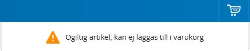 13 (15) Felmeddelanden som kan dyka upp vid användande av mallar Denna varning dyker upp om en vara utgått ur sortimentet. Ta bort varan och spara om mallen, eventuellt med nytt namn.