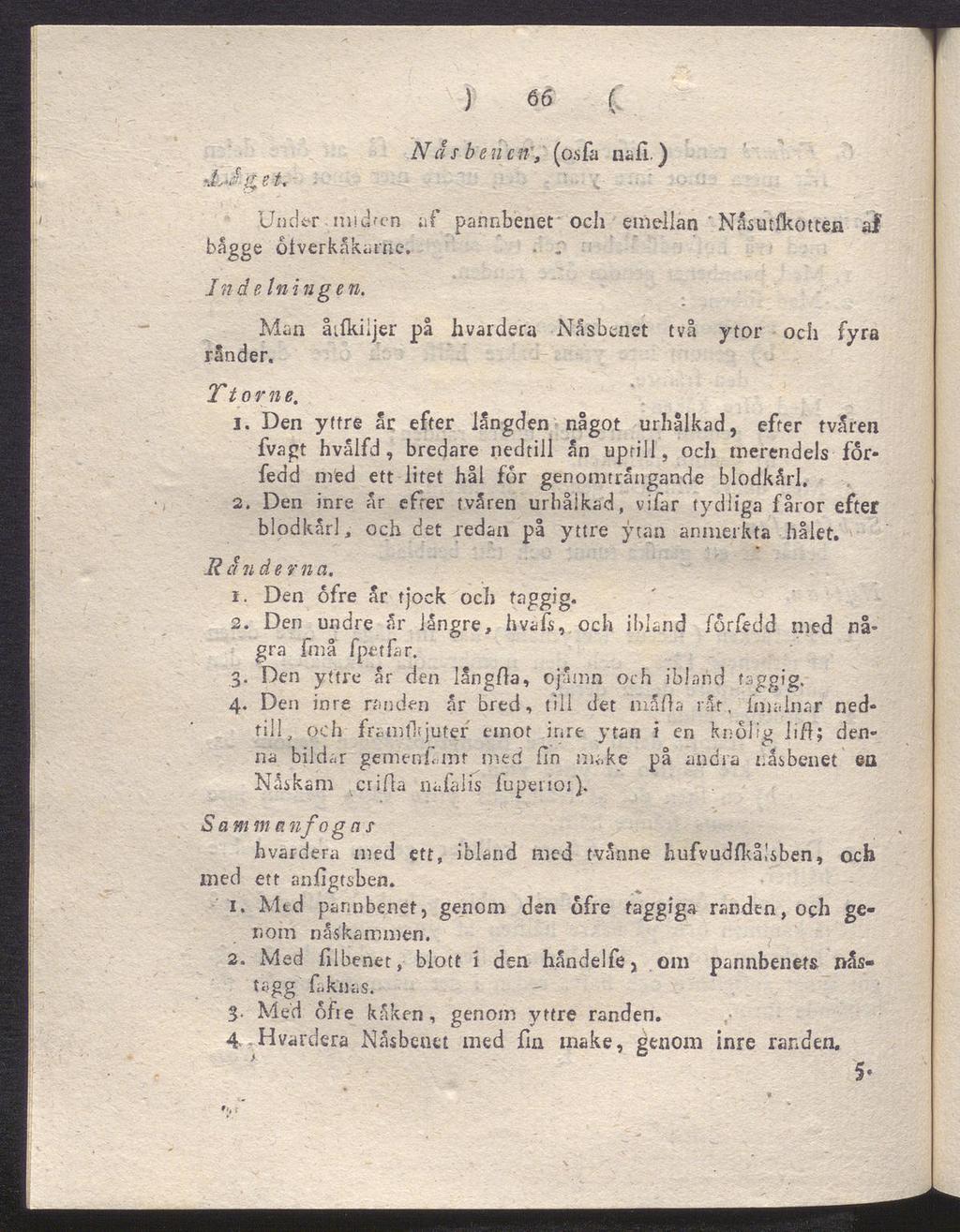 ) 66 ( -LJ Q et. N ä s b en c n} (o.sfa nafi.) Under nu eben af pannbenet och emellan ' Nåsutfkotten al bagge olverkåkame. -. In de Iningen.
