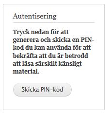 När du loggat in kommer du istället se en ruta som ser ut så här: Om det istället står att det fattas ett telefonnummer måste du höra av dig till amanuensen så att vi kan