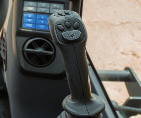 Avancerade kontroller Proportionerliga kontroller och reglage De ergonomiska joystickarna med sina proportionerliga reglage har fått en ny ändamålsenlig design och har utvecklats särskilt för arbete