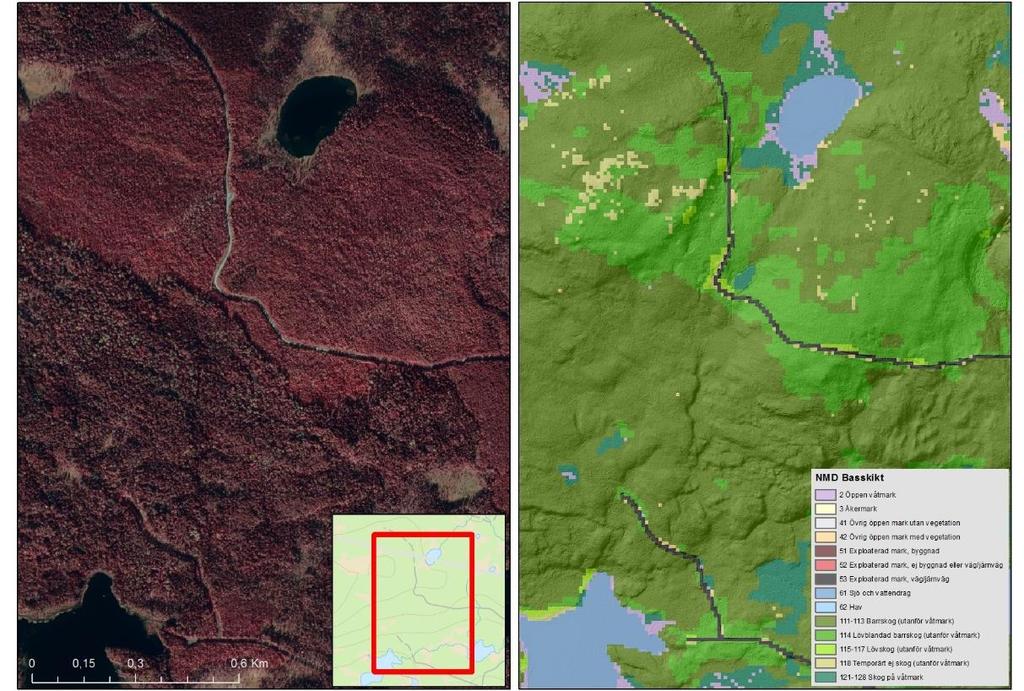 LANTMÄTERIET, GEODATASAMVERKAN Bilaga 5: Kombination av NMD basskikt och tilläggsskikt Figur 40.