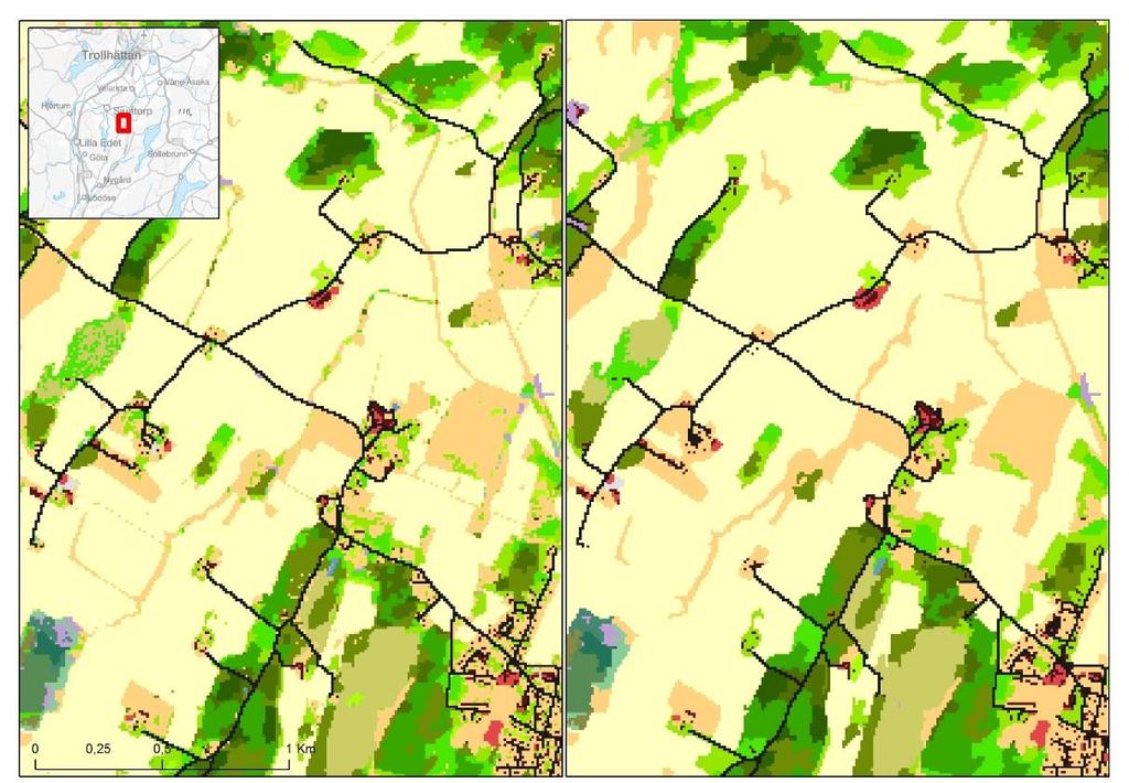 Metadata. Geodatabas Open source innehåller separata skikt för ingående data (se Tabell 1). Denna produkt har filnamnet: NMD2018metadata_v5.gpkg Figur 2.
