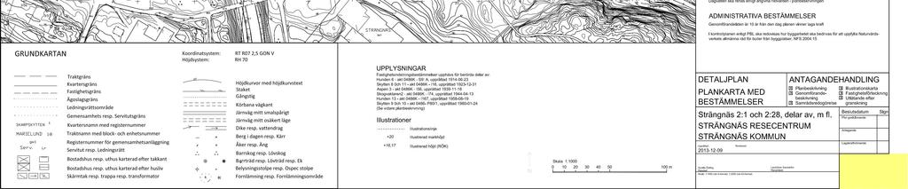 PLANBESTÄMMELSER Följande gäller inom områden med nedanstående beteckningar.