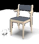 Akustikplatta och kopplingsbeslag Volym 2 stolar: 0,32 m3 Läderåtgång: 0,4 m² är tillval som förstärker flexibiliteten hos Use.