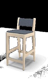 hög Design: Daniel Enoksson new Beskrivning eknisk information Klädselmaterial Use är en barstol i trä som finns i två höjder 38 cm K och levereras med fotskydd på staget.