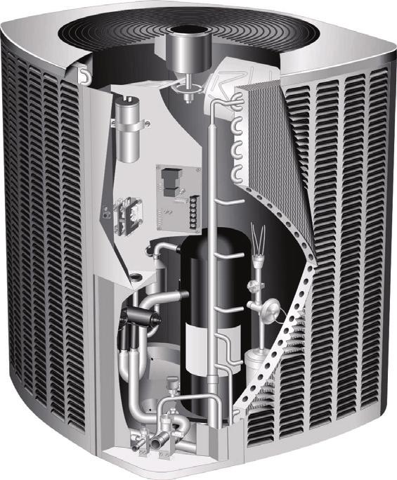 Unit Dimensions Inches (mm) and Parts Arrangement RUN CAPACITOR DEFROST BOARD CONTACTOR OUTDOOR FAN COMPRESSOR DISCHARGE AIR TOP VIEW C SUCTION LINE CONNECTION LIQUID LINE CONNECTION REVERSING VALVE
