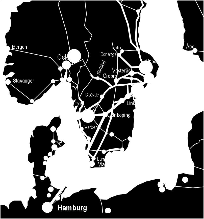 49 några fullständiga prognoser mellan regionala tåg och bussar med de regionala modellerna och att det även kan bli konstiga effekter som följd av detta ibland. Figur 4.1.