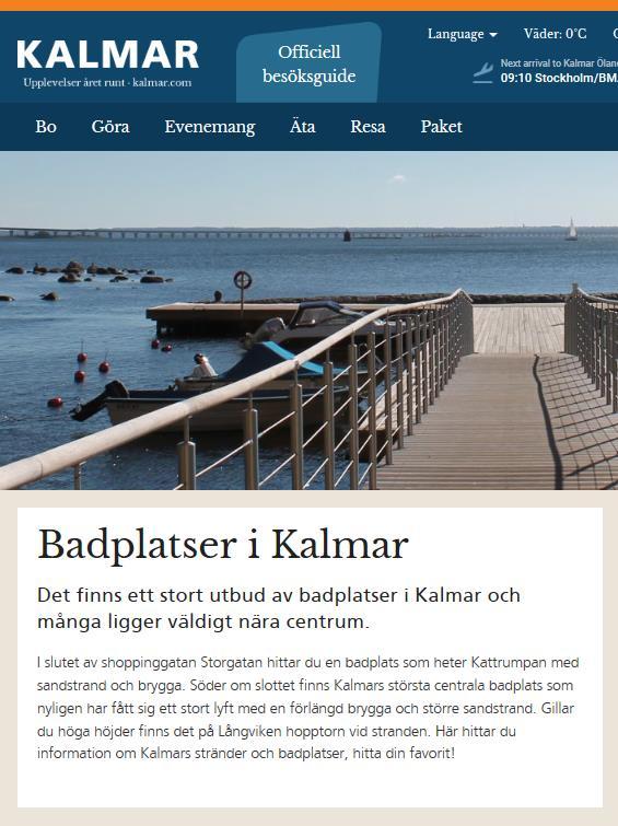 Kalmar badplatser Uppdatera hemsidor