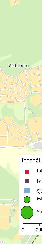 3.1 Närliggande grönytor Figur 8. Radie på 300, 500 och 800 m från Sjödalsbacken.